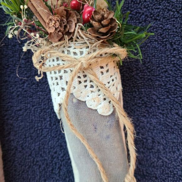 True Rustic Christmas Charm - Two Vintage Christmas Stockings From Quilt Pieces - Picture 7 of 16